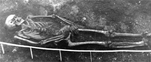 Skeleton found in isoloated burial at Frilford